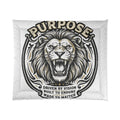 Purpose Lion Comforter – Motivational Roaring Lion Bedding ("Driven by Vision, Built to Endure, Made to Matter")
