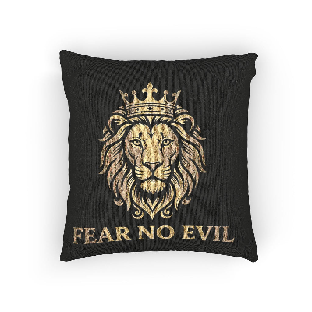 Woven Pillow — Regal Lion "Fear No Evil" Decorative Pillow