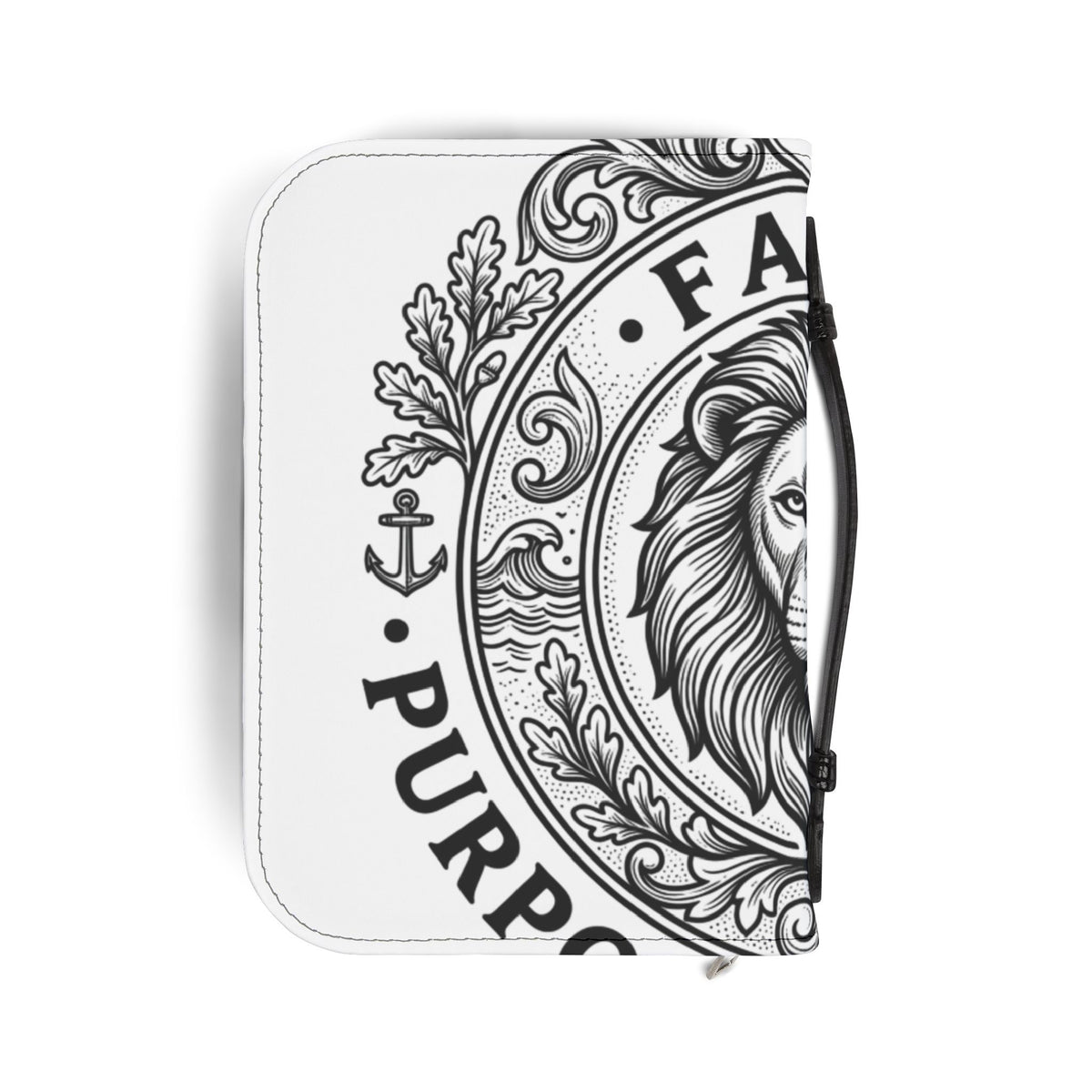 Bible Cover — Faith, Purpose & Strength Lion Zippered Bible Case