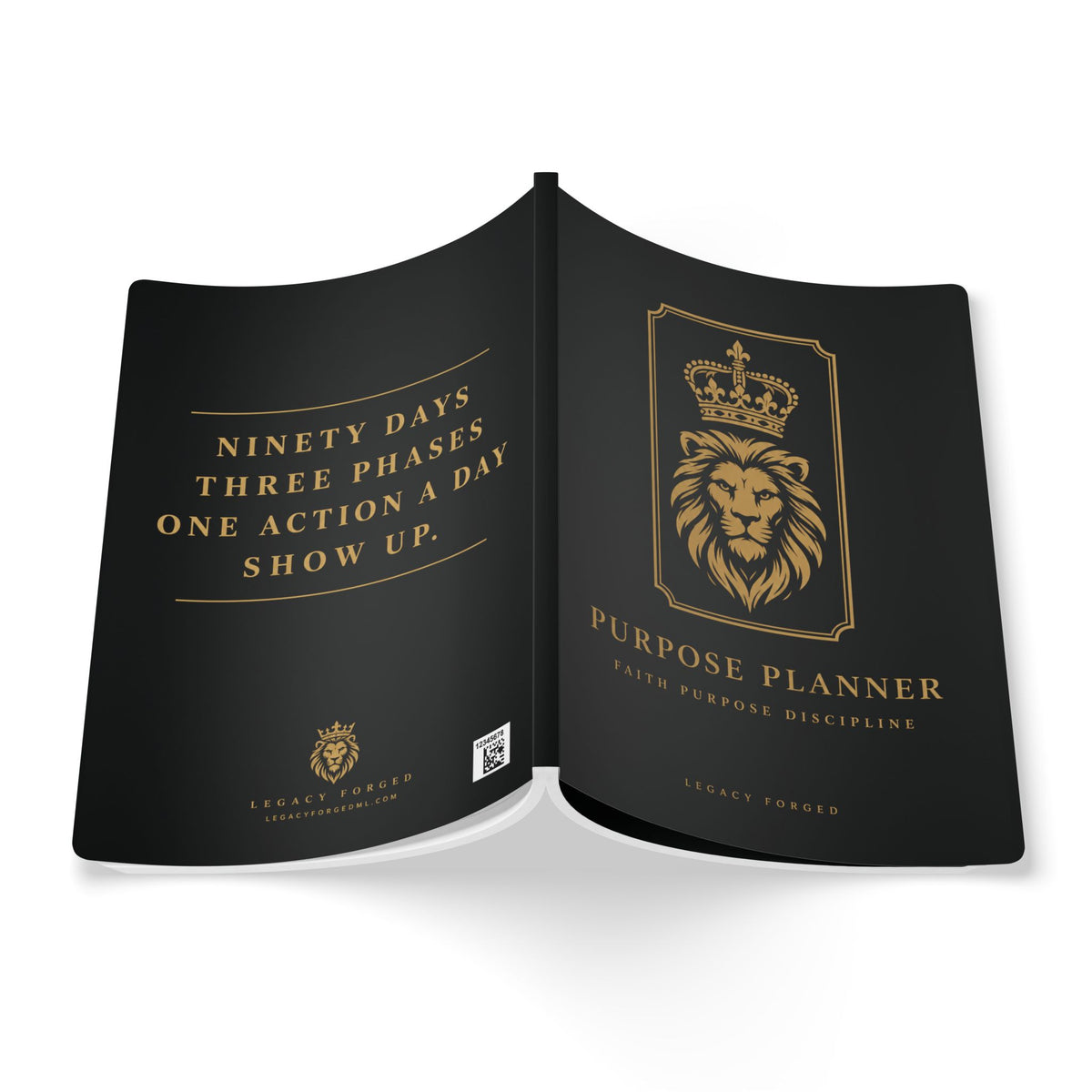 Purpose Planner Softcover Journal — 'Ninety Days, One Action a Day' Goal Planner LegacyForged™
