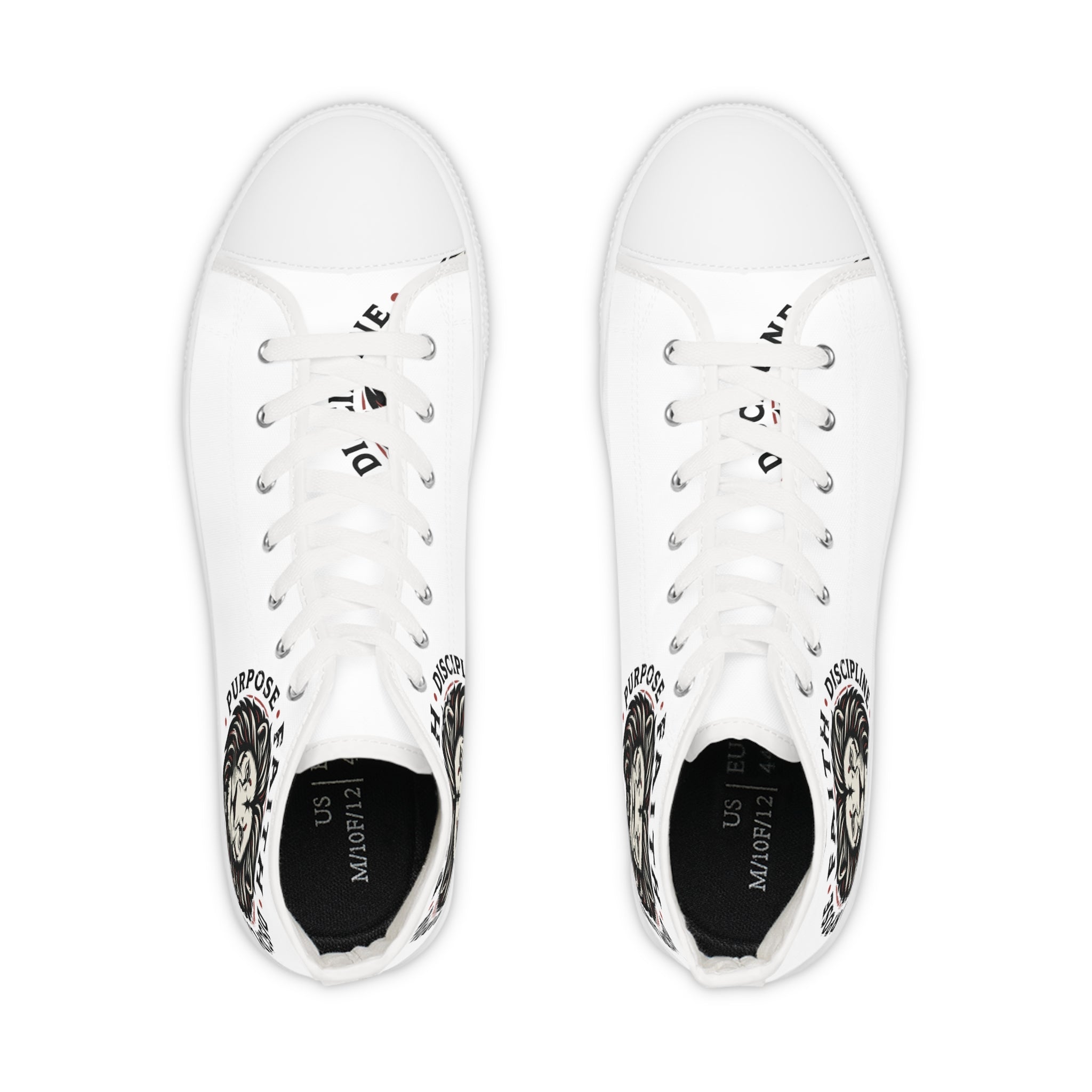 High Top Sneakers — Lion Crest “Faith • Discipline” Graphic
