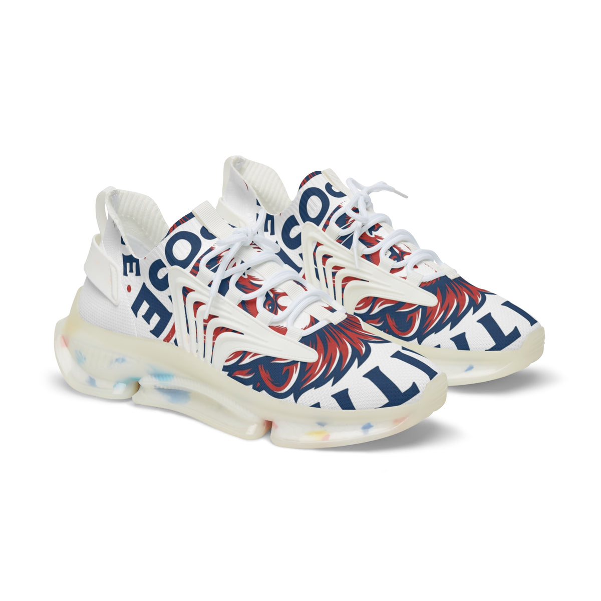 Faith & Purpose Lion Mesh Sneakers — Bold Floral Script Athletic Shoes LegacyForged™