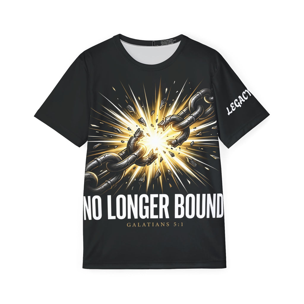 No Longer Bound Men’s Sports Jersey — Christian Freedom Galatians 5:1 Athletic Tee