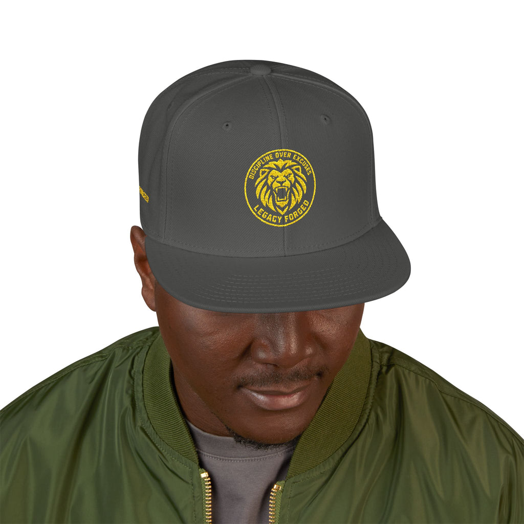 Embroidered Lion Crest Snapback Hat