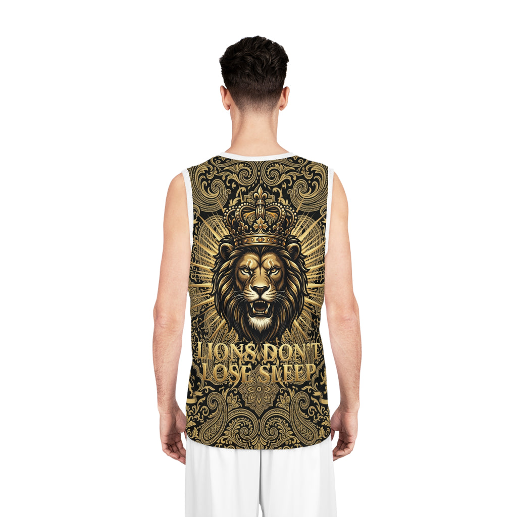 Lion Crown Basketball Jersey — "Lions Don't Lose Sleep" All-Over Print