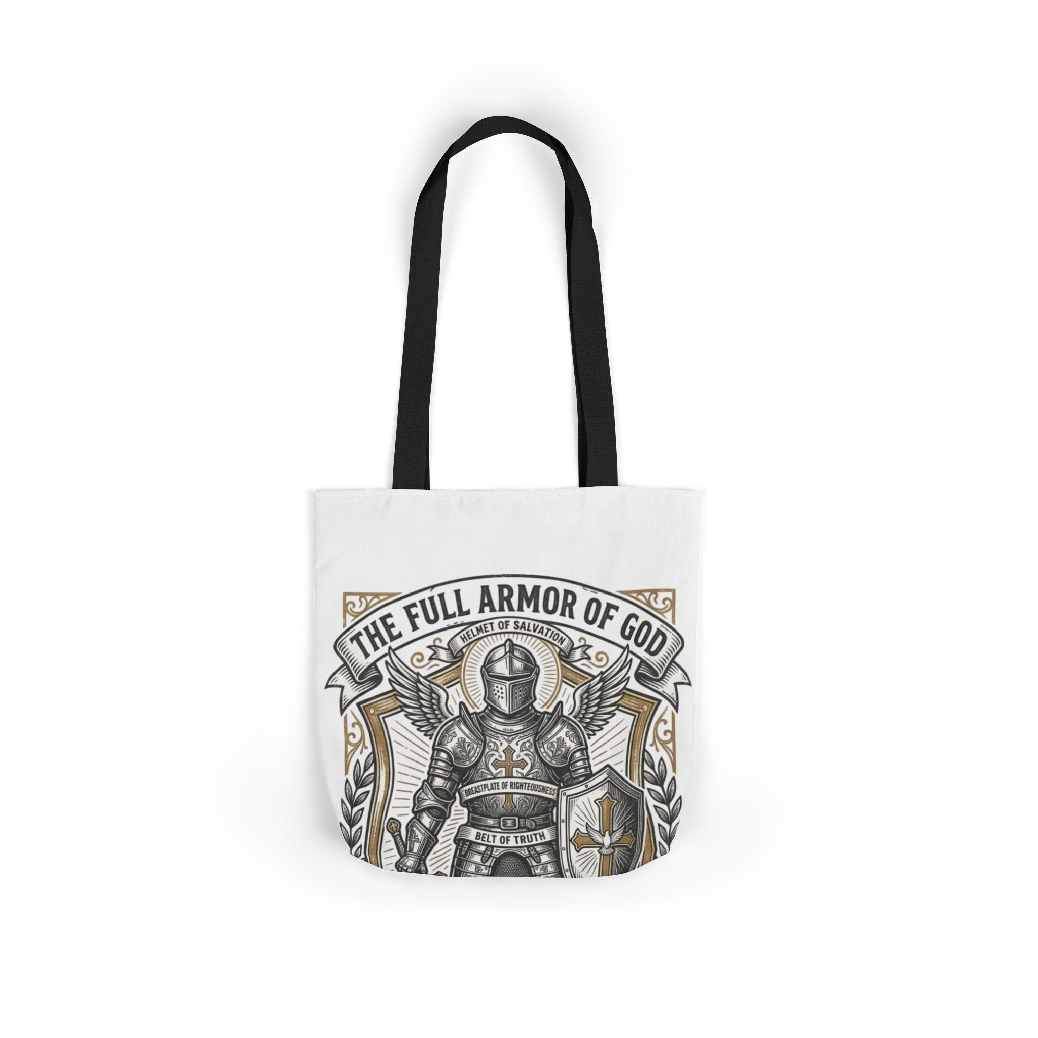 Canvas Tote - "The Full Armor of God" Knight Christian Tote Bag