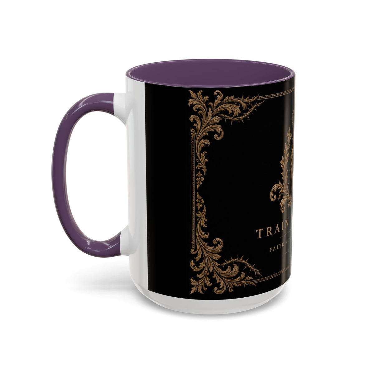 Train Like a King Coffee Mug — Lion Crown Motivational Black Tea Mug (11/15oz)