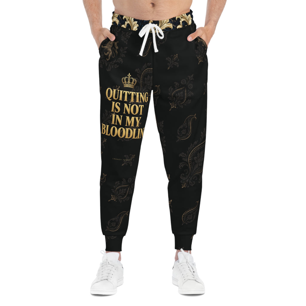 Motivational Joggers — "Quitting Is Not In My Bloodline" Athletic Pants LegacyForged™