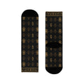 Elegant Gold Fleur-de-Lis Crew Socks — Black Sublimation Pattern LegacyForged™