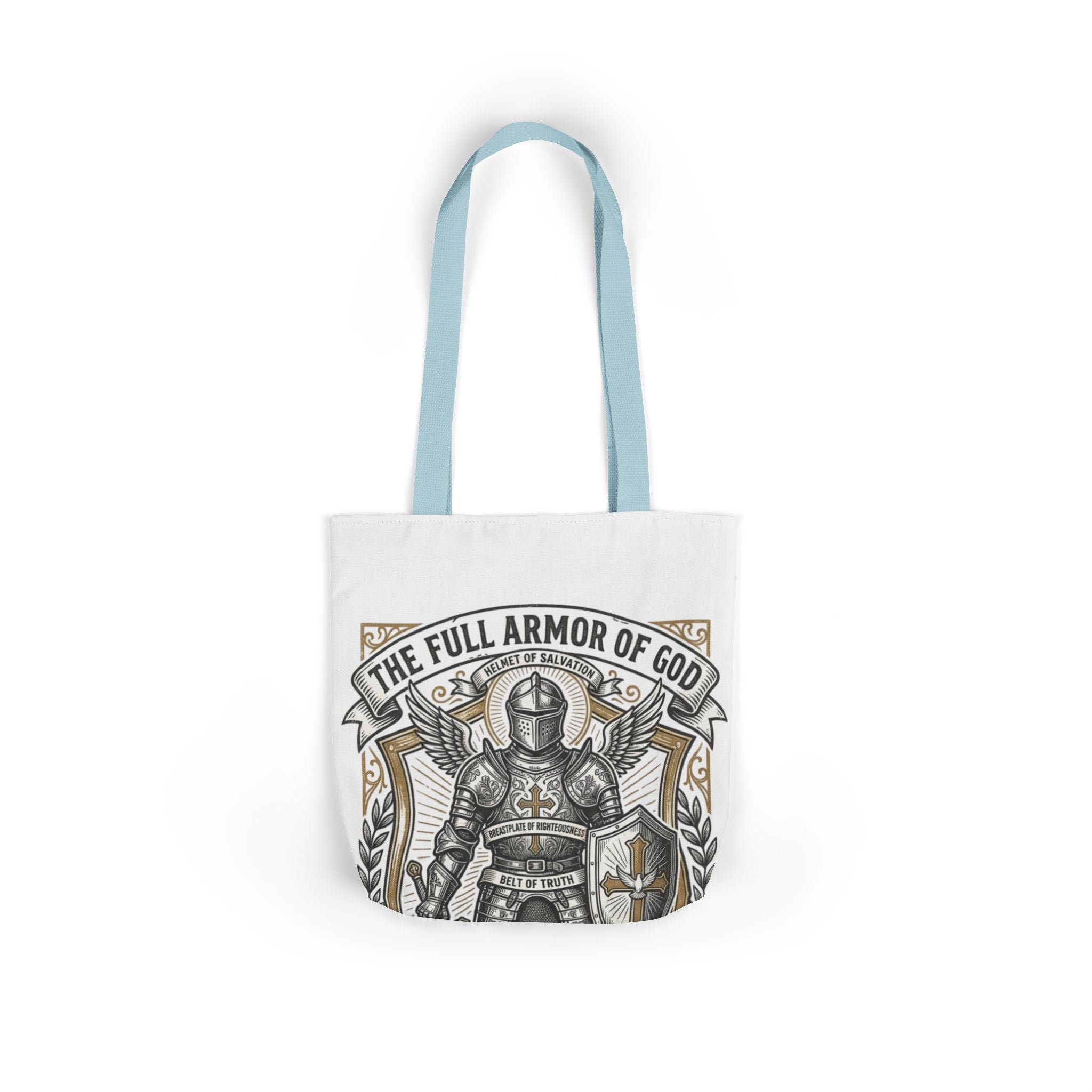 Canvas Tote - "The Full Armor of God" Knight Christian Tote Bag