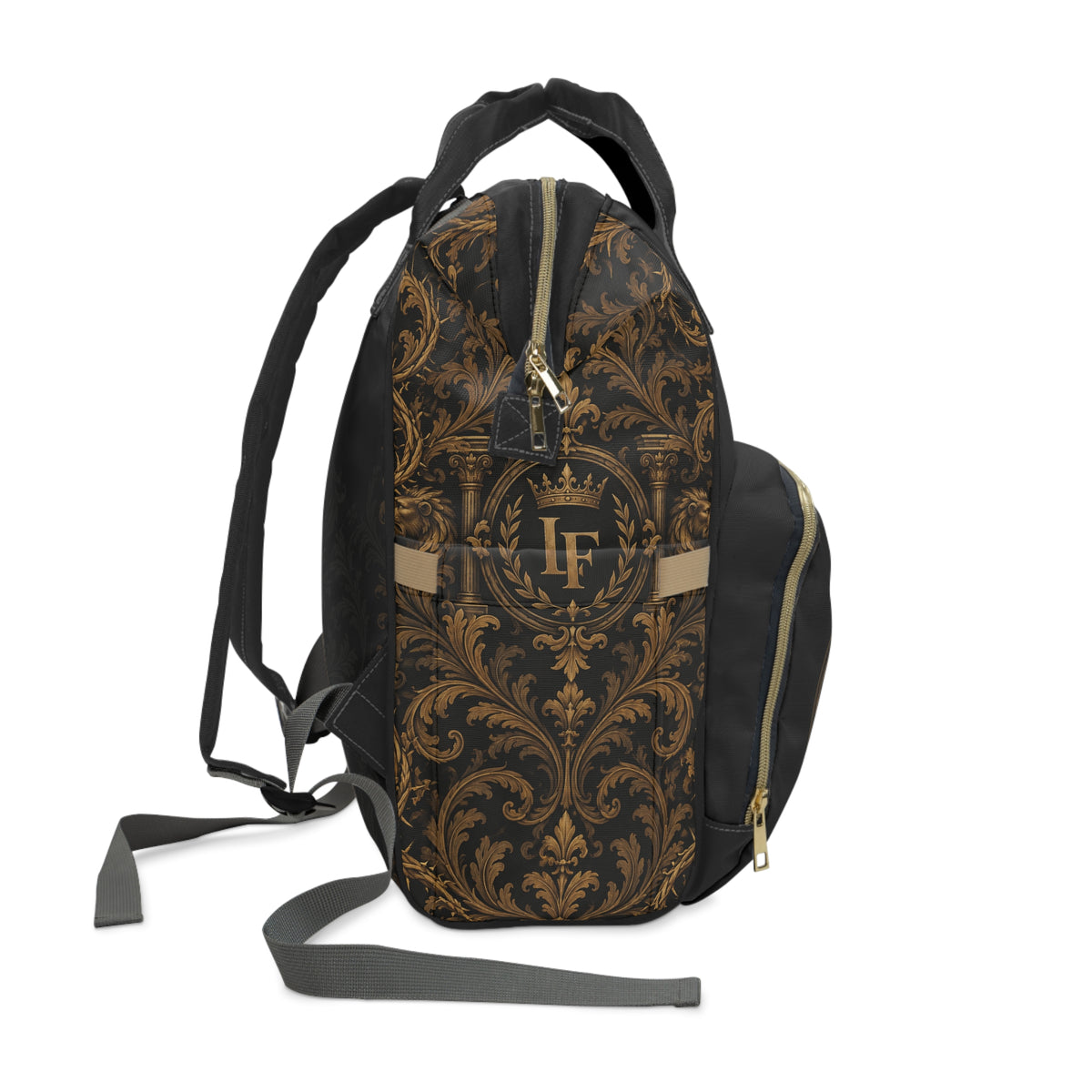 Crowned With Purpose Backpack — Regal Black & Gold LegacyForged™