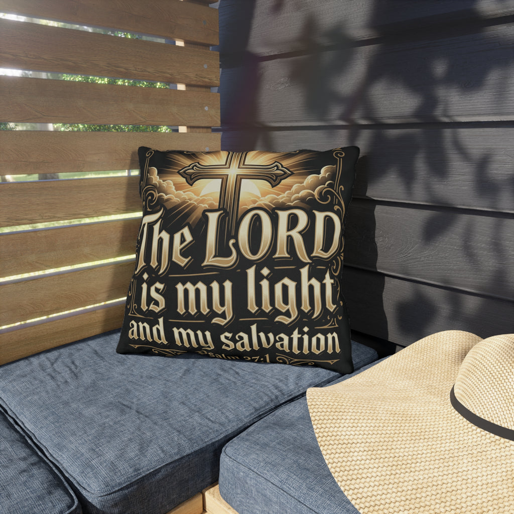 The LORD Is My Light — Psalm 27:1 Outdoor Pillow