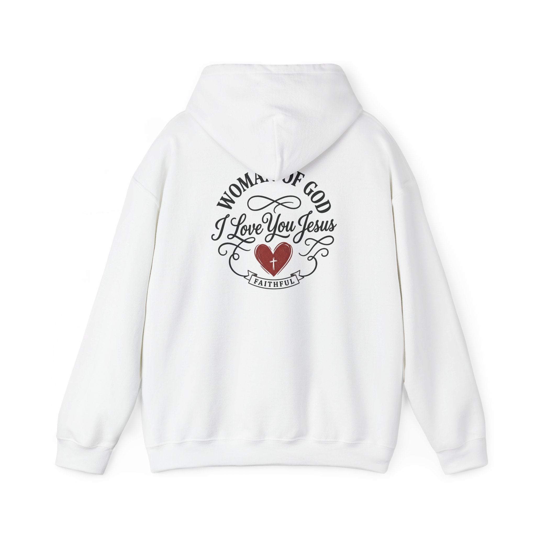 Woman of God Hoodie - "I Love You Jesus" Faith Graphic Pullover