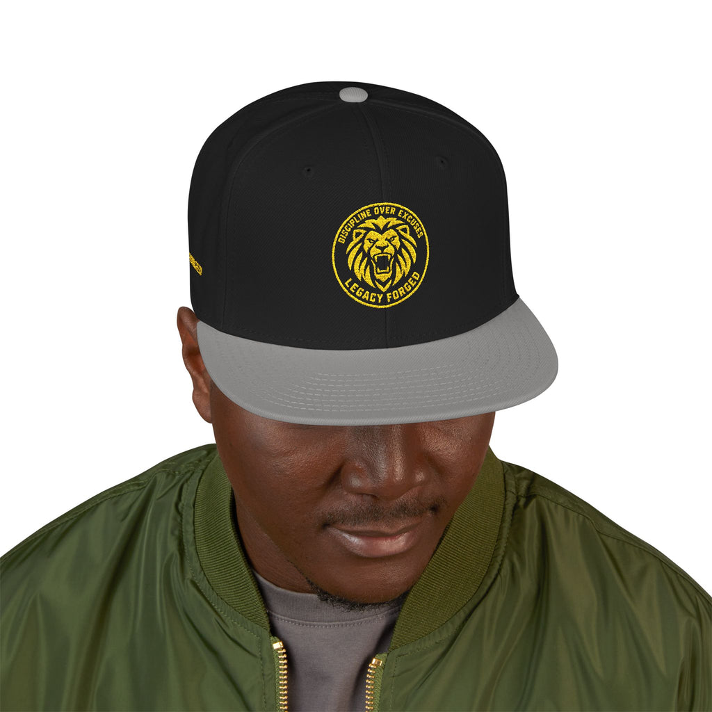 Embroidered Lion Crest Snapback Hat