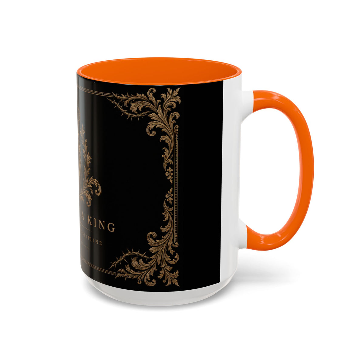 Train Like a King Coffee Mug — Lion Crown Motivational Black Tea Mug (11/15oz)