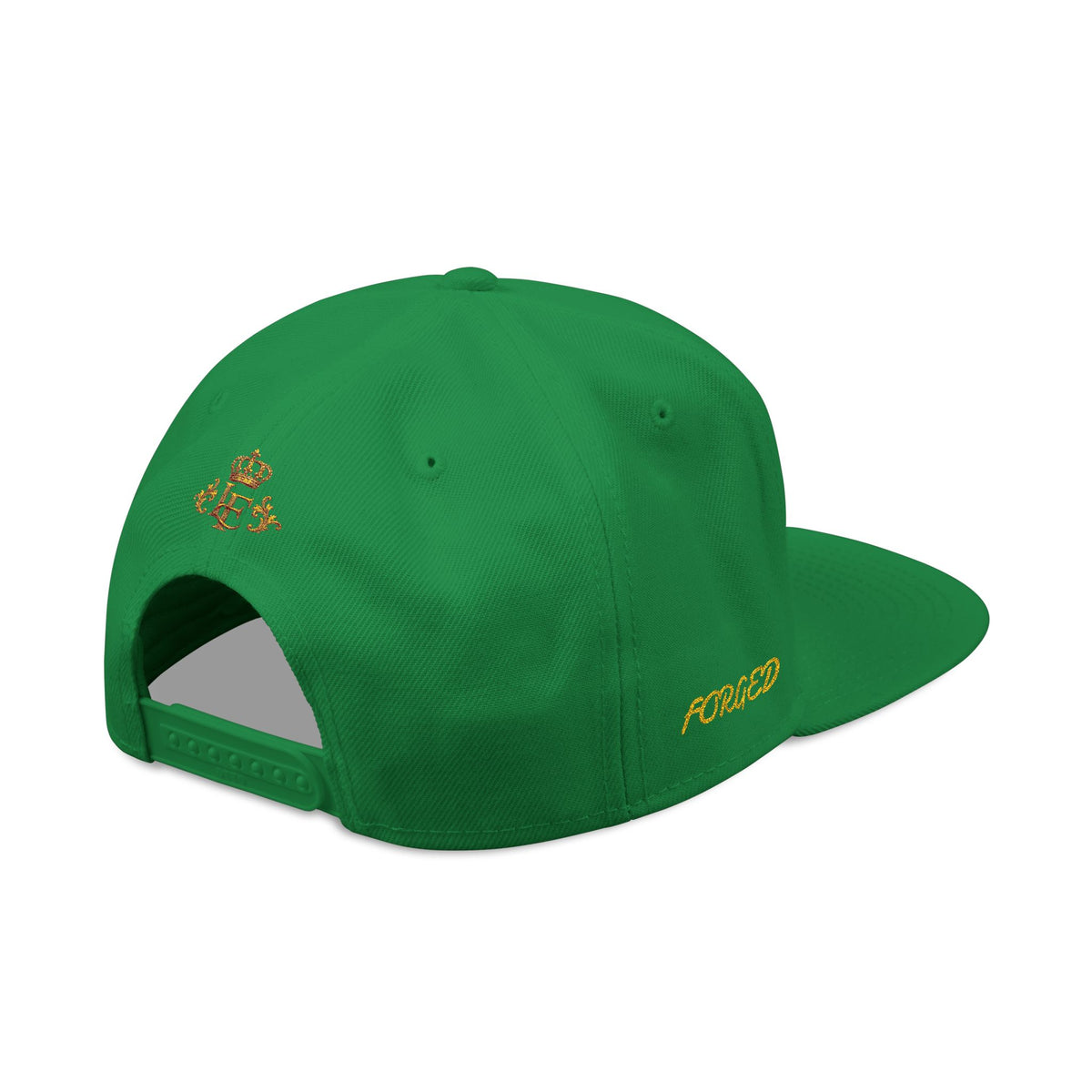 Gold Embroidered Crest Snapback Hat – Vintage Shield Logo Cap
