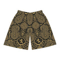Gold Paisley Basketball Shorts — All-Over Print Athletic Streetwear