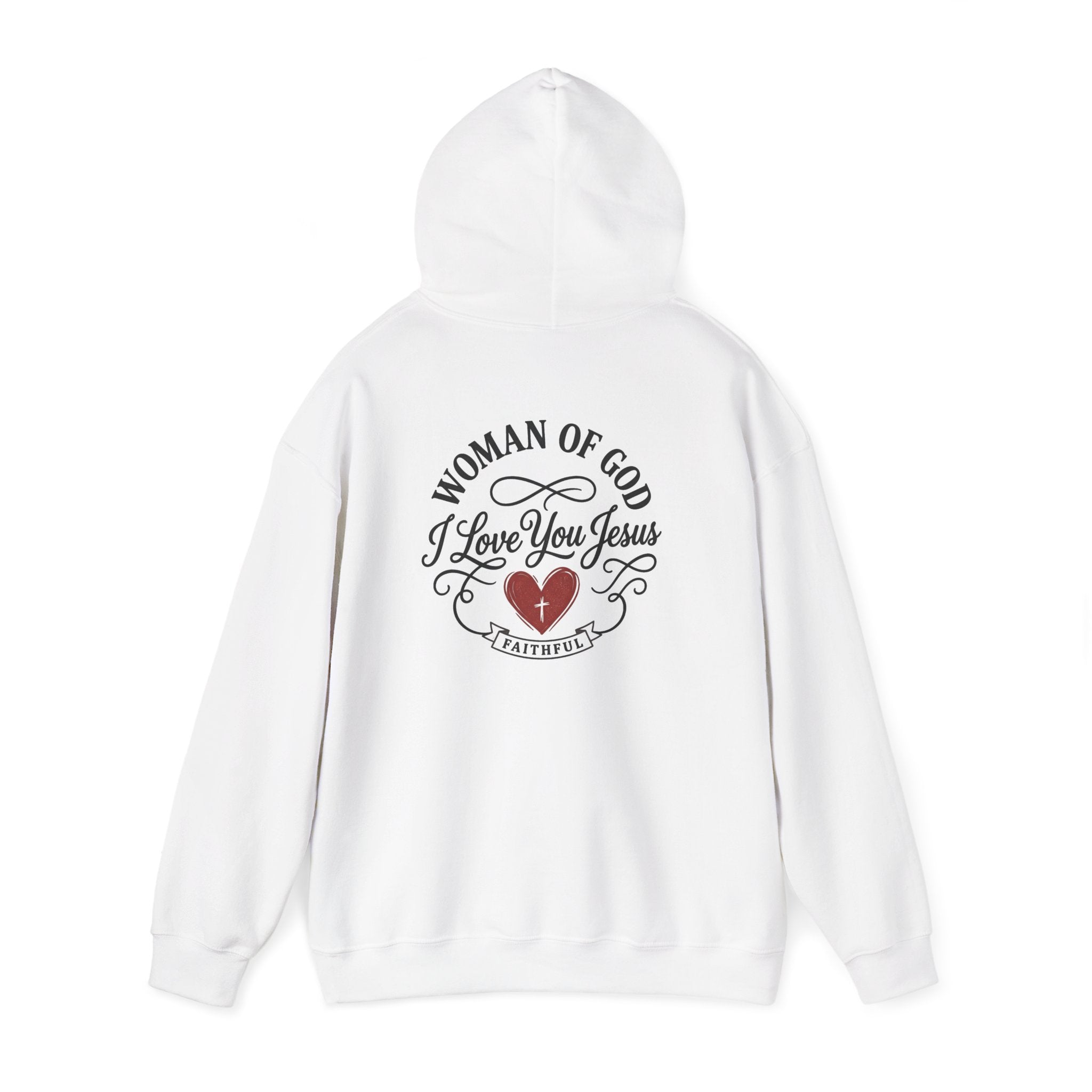 Woman of God Hoodie - "I Love You Jesus" Faith Graphic Pullover