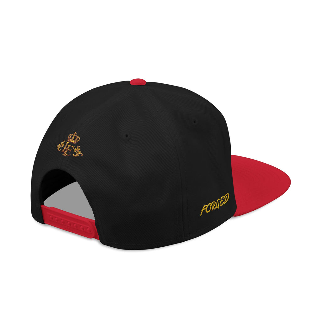 Gold Embroidered Crest Snapback Hat – Vintage Shield Logo Cap