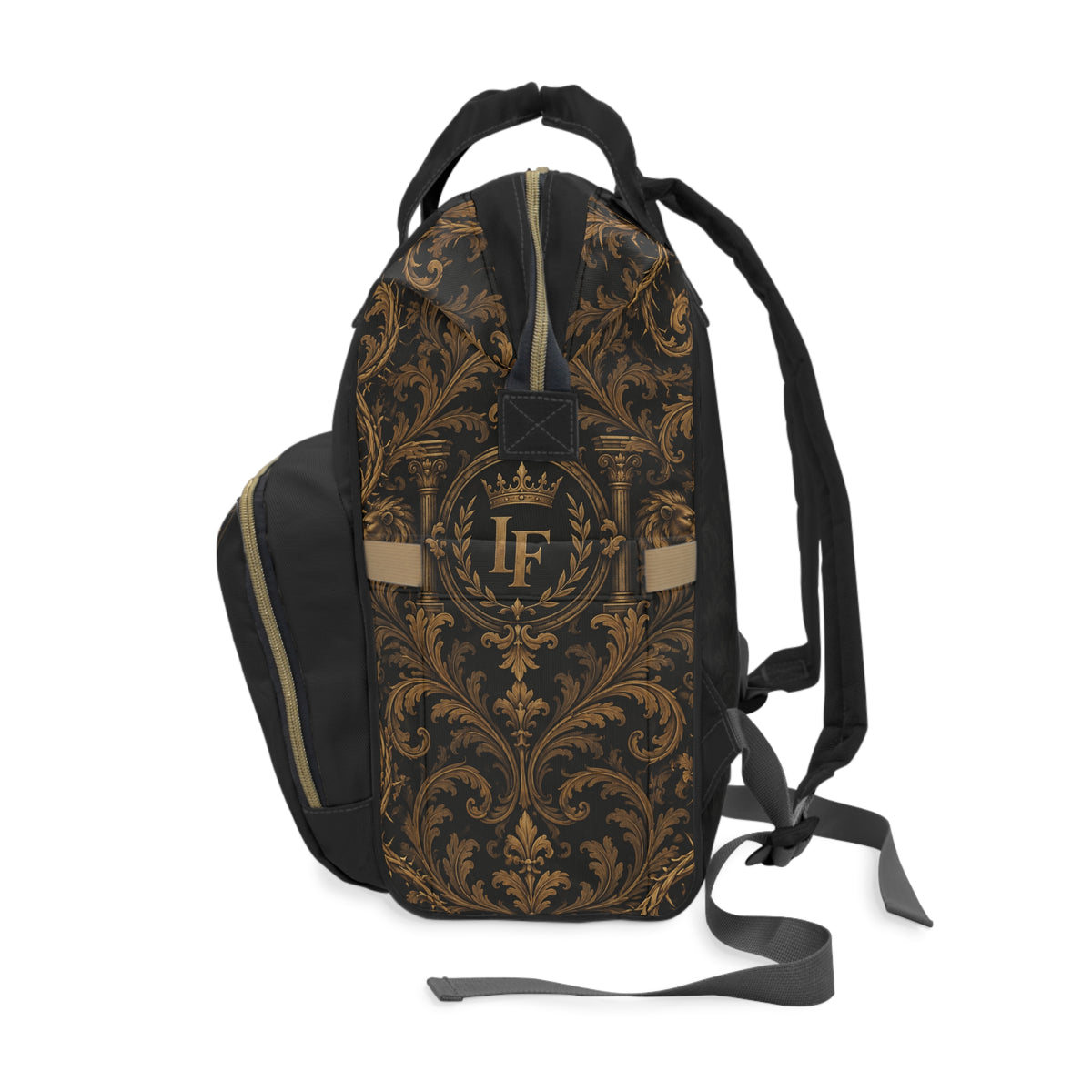 Crowned With Purpose Backpack — Regal Black & Gold LegacyForged™