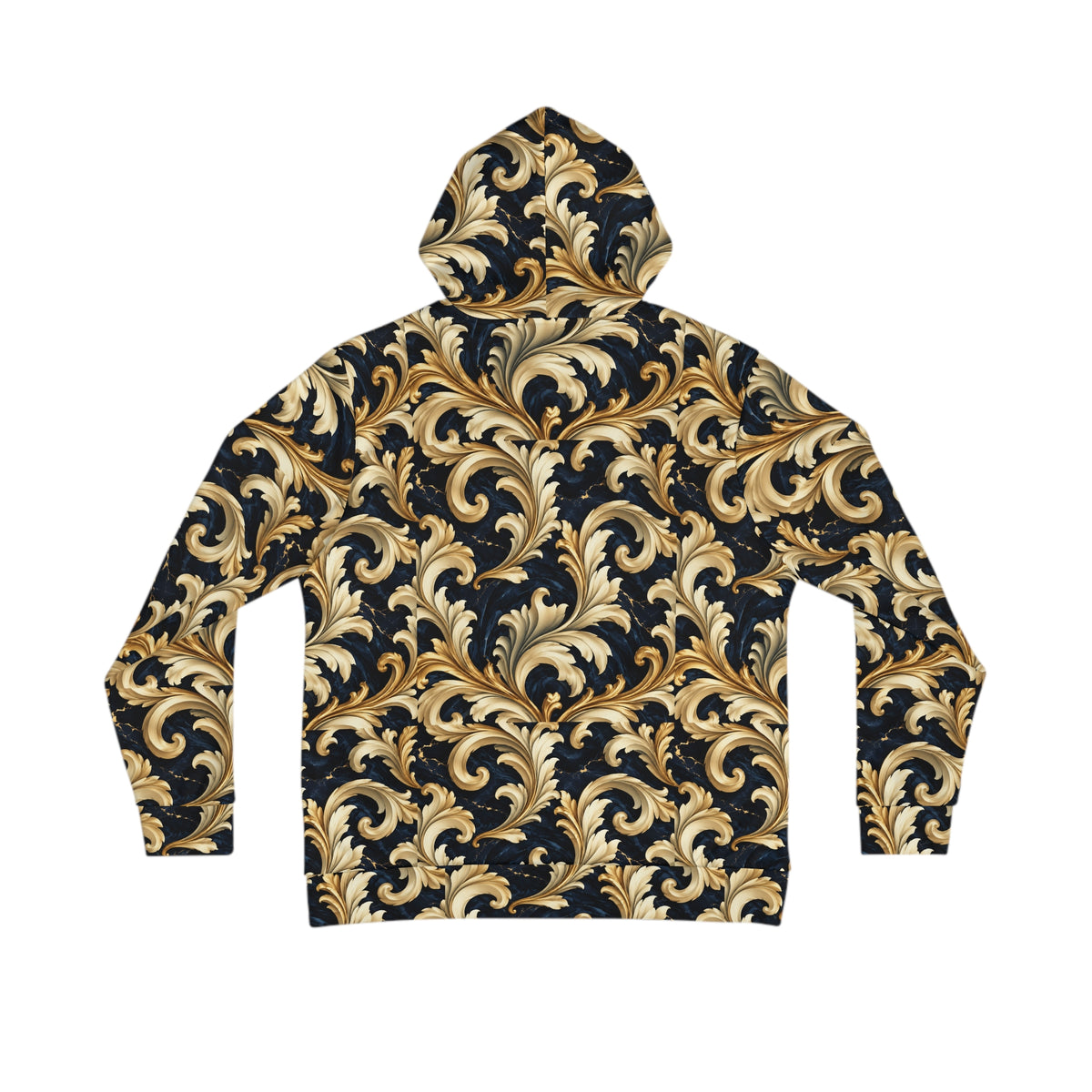 Lion Portrait Baroque Gold Scroll Hoodie