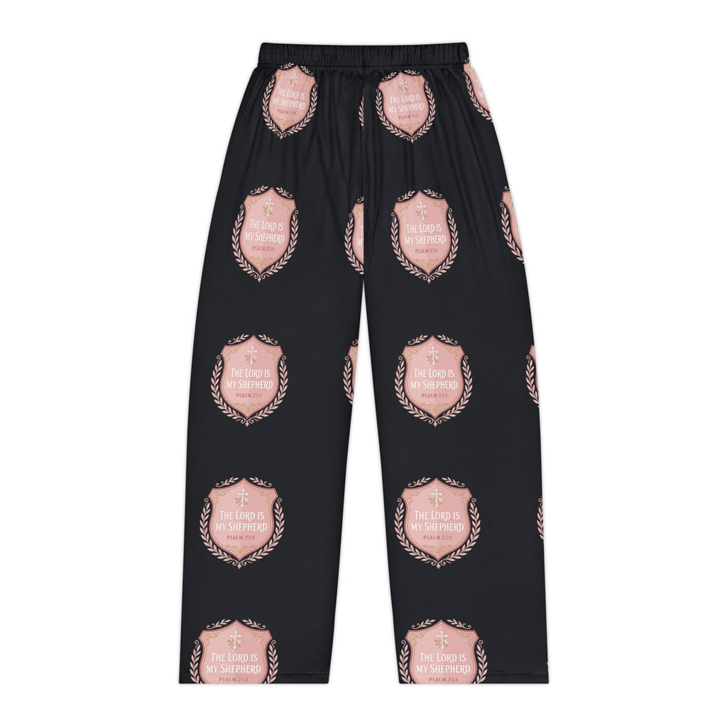 Women's Pajama Pants - Pink Crest Pattern Loungewear
