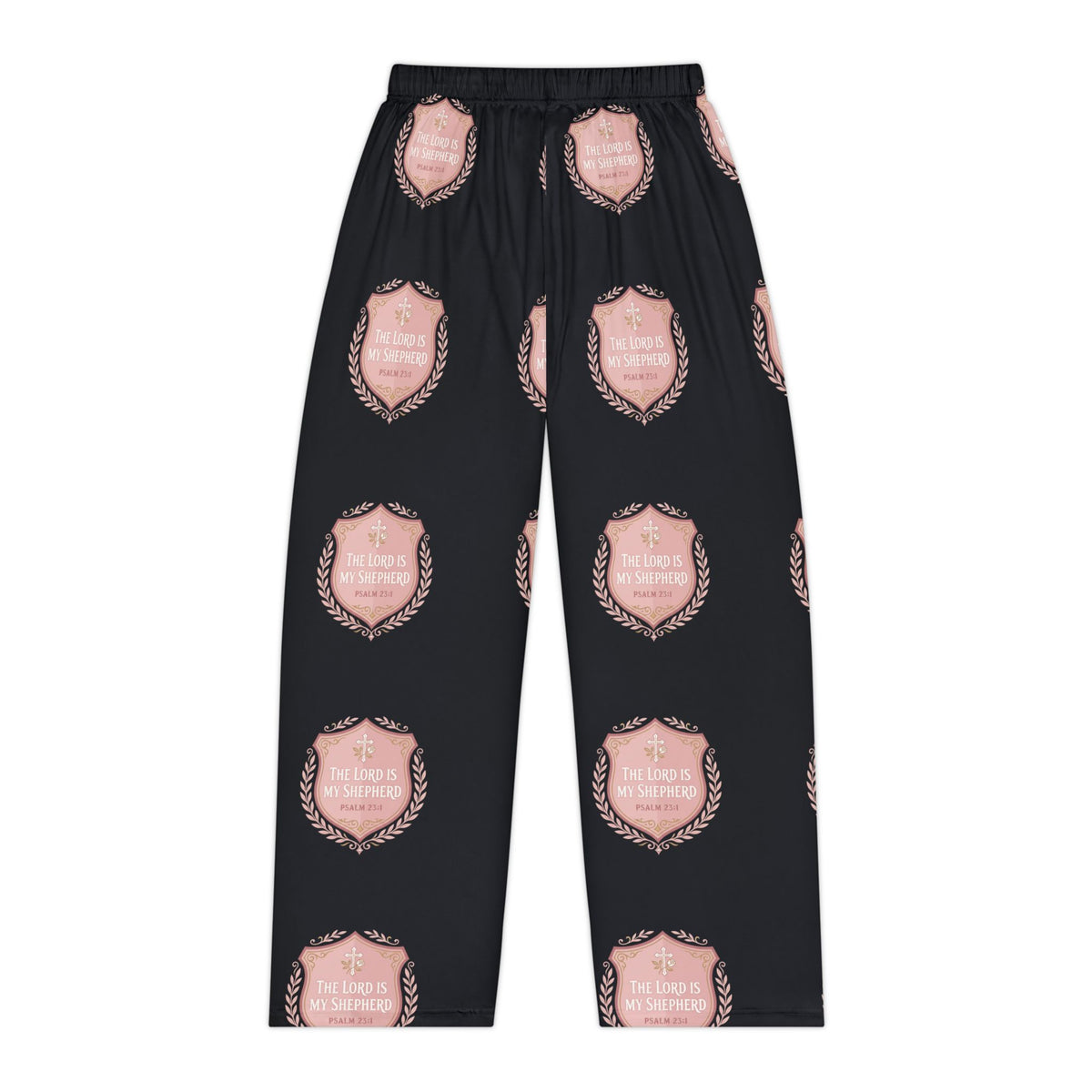 Women's Pajama Pants - Pink Crest Pattern Loungewear