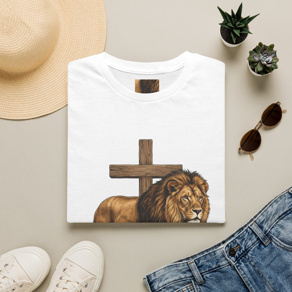 Lion and Cross T-Shirt — Christian Faith Graphic Tee