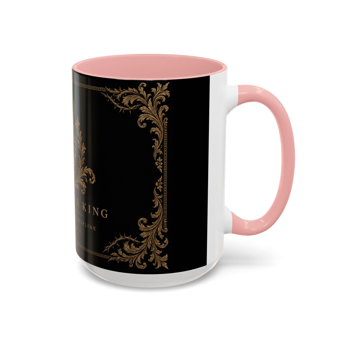 Train Like a King Coffee Mug — Lion Crown Motivational Black Tea Mug (11/15oz)