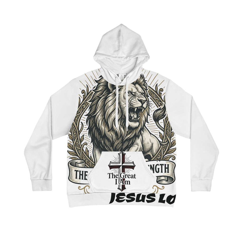 Christian Lion Hoodie — "The Lord Is My Strength and My Shield" (Psalm 28:7) LegacyForged™