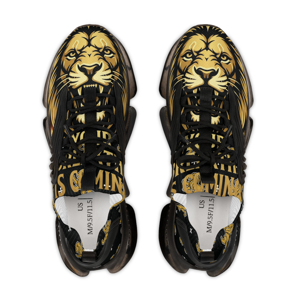 Lion Graphic Mesh Sneakers — Men's Bold Athletic Shoes
