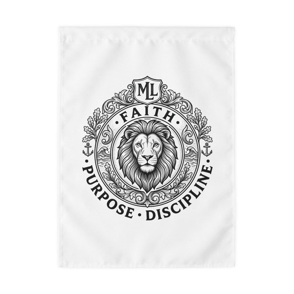 Lion Faith Garden Flag — "faith purpose and discipline" Outdoor Flag