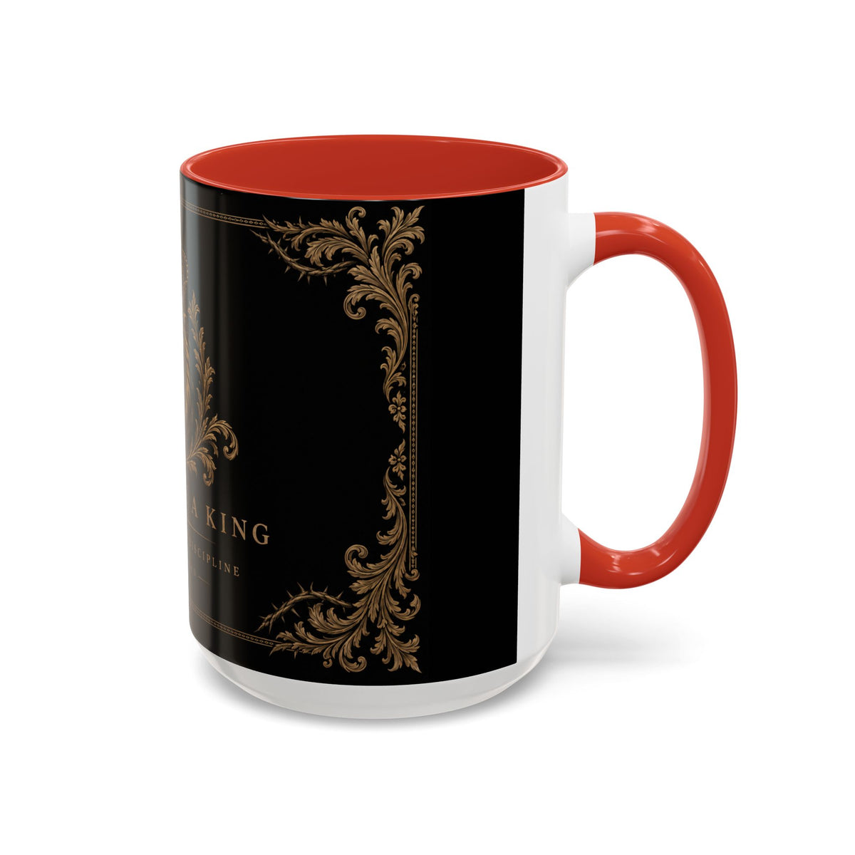 Train Like a King Coffee Mug — Lion Crown Motivational Black Tea Mug (11/15oz)