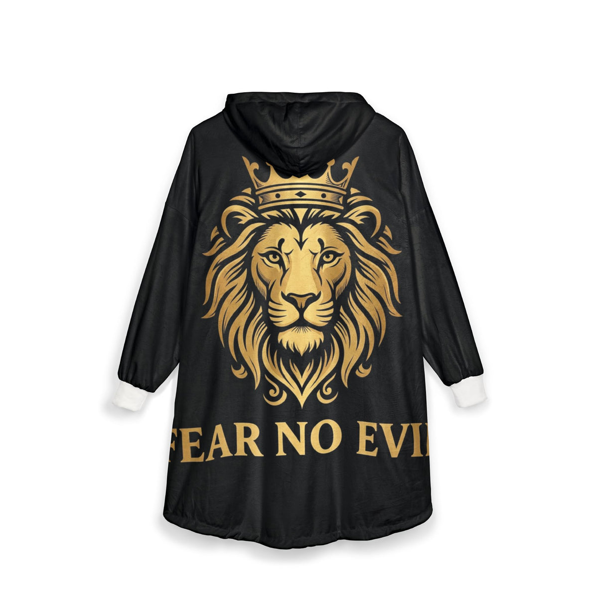 Hooded Blanket — Golden Crown Lion "Fear No Evil" Cozy Throw