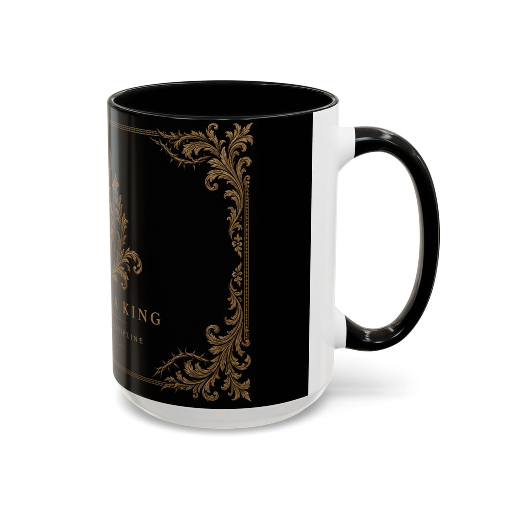 Train Like a King Coffee Mug — Lion Crown Motivational Black Tea Mug (11/15oz)