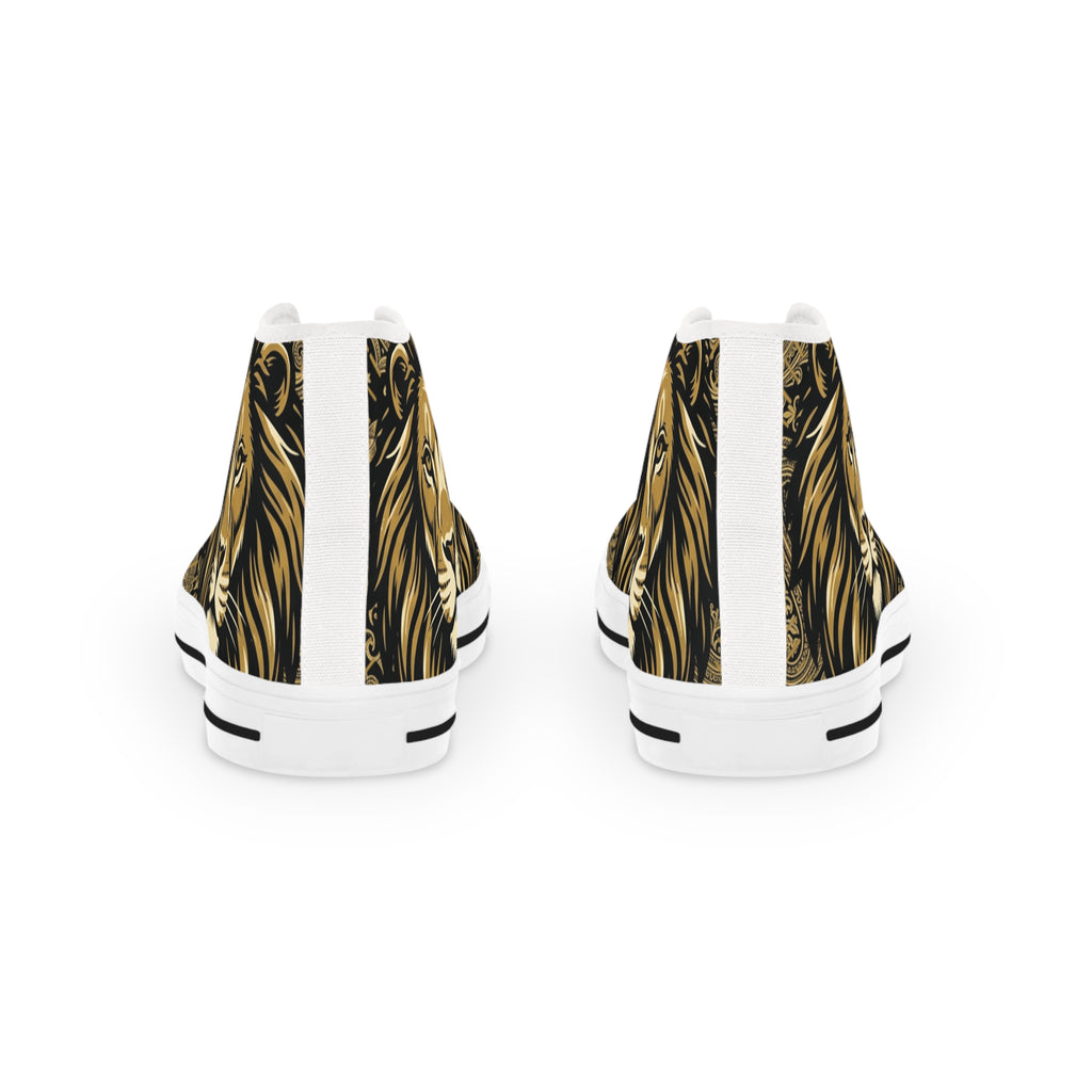 Lion Graphic High-Top Sneakers — "Fear No Evil" Statement Shoes