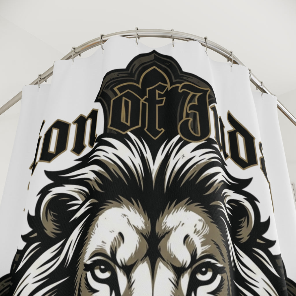 Lion of Judah Shower Curtain — Bold Faith-Inspired Bathroom Décor
