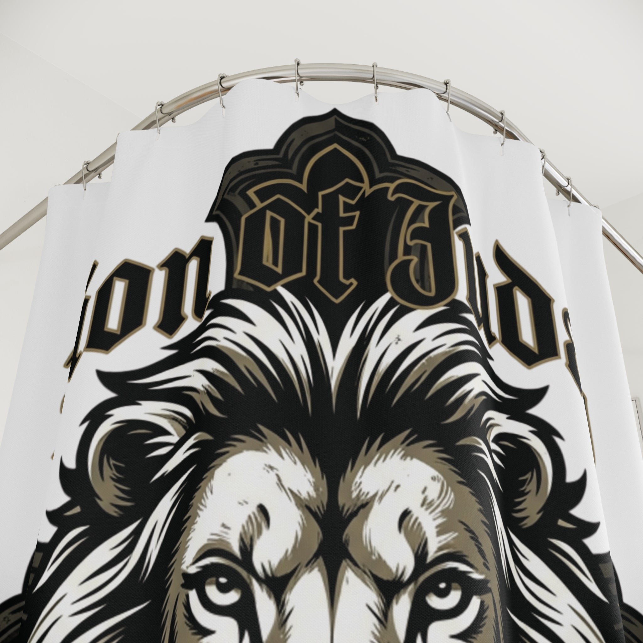 Lion of Judah Shower Curtain — Bold Faith-Inspired Bathroom Décor