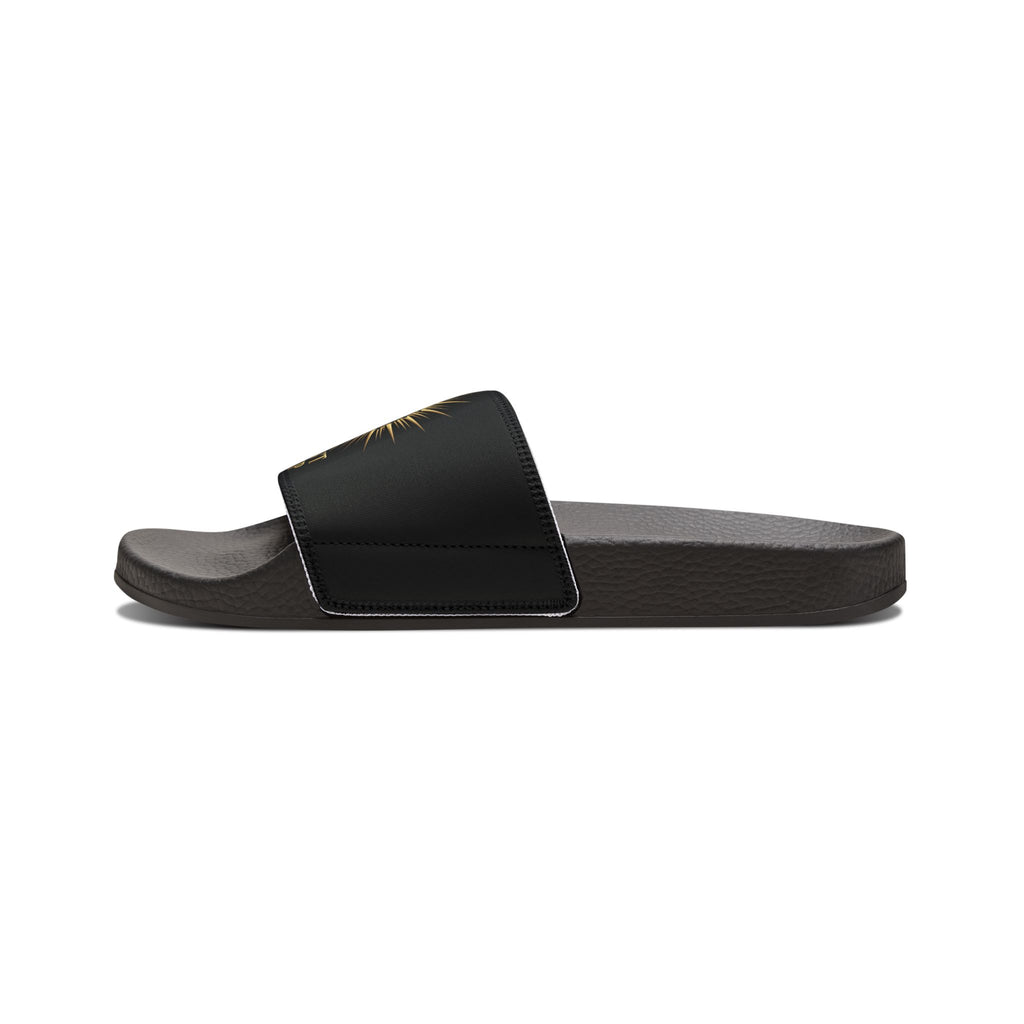 Lion Graphic Slide Sandals — "Lions Don't Lose Sleep" Removable Strap Slides