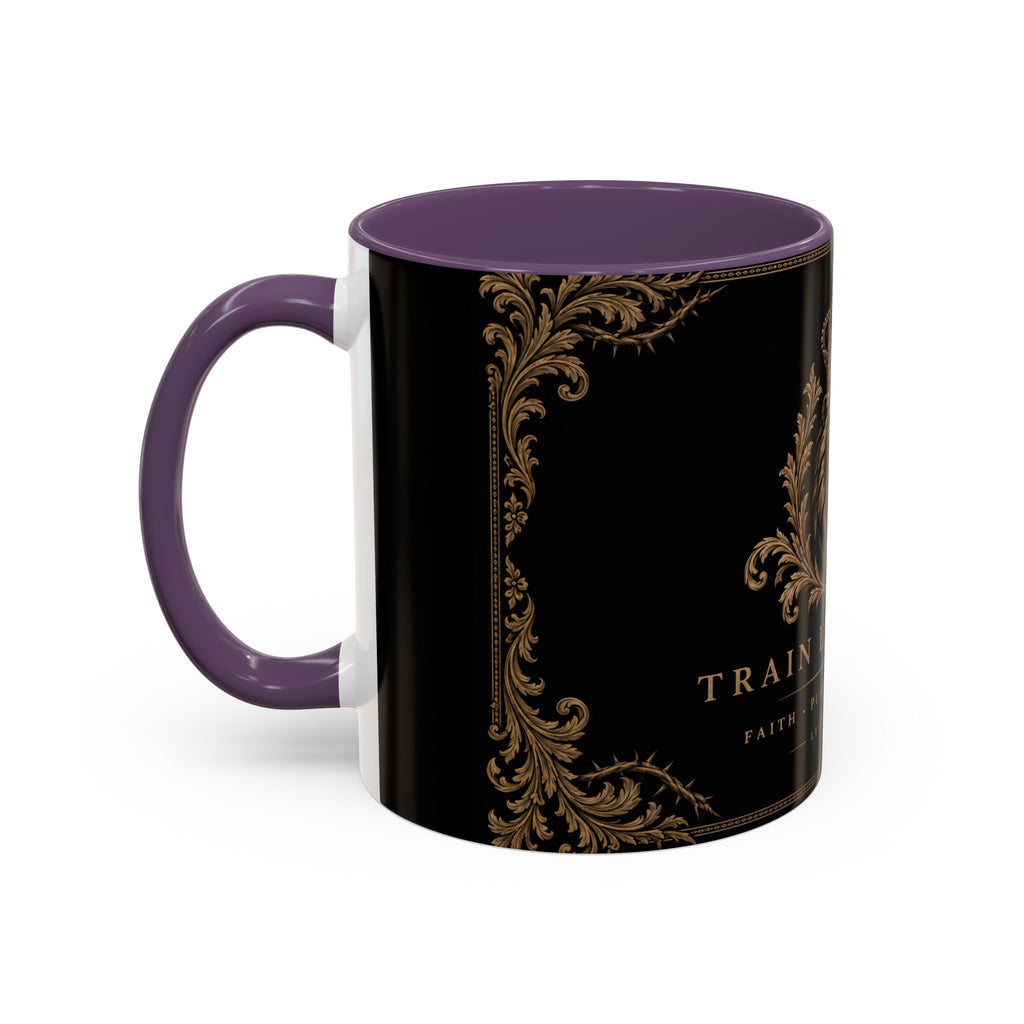 Train Like a King Coffee Mug — Lion Crown Motivational Black Tea Mug (11/15oz)