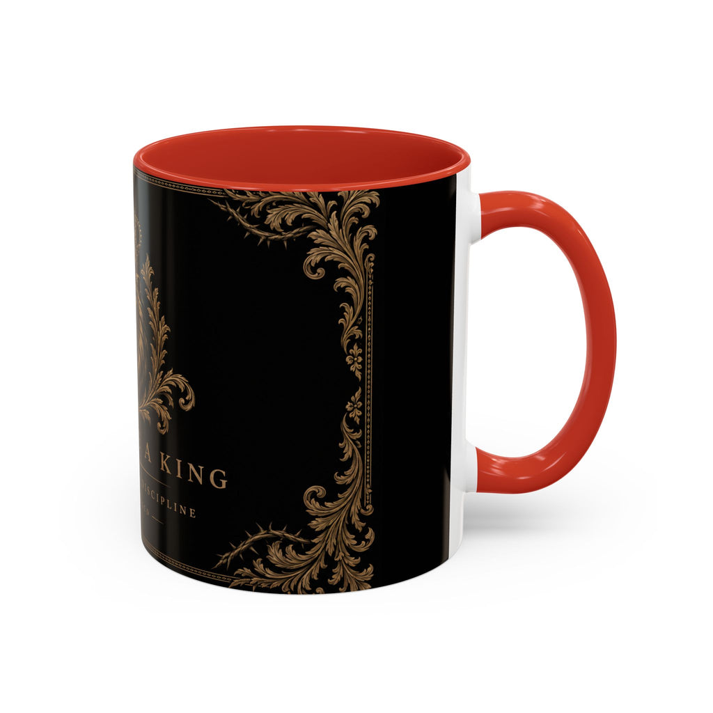 Train Like a King Coffee Mug — Lion Crown Motivational Black Tea Mug (11/15oz)