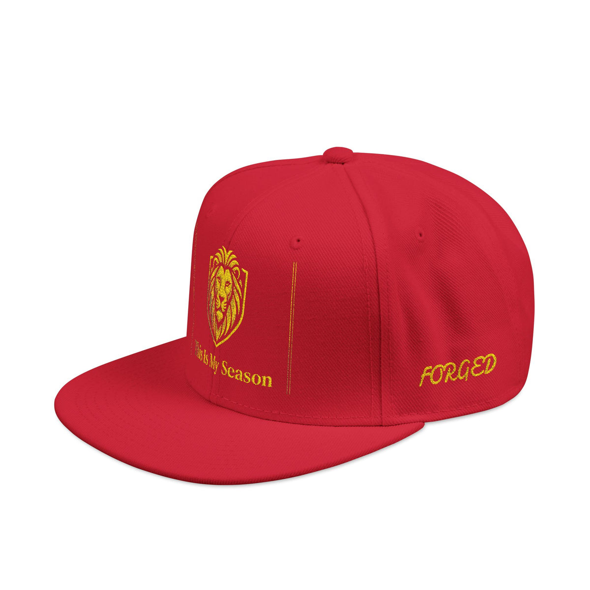 Gold Embroidered Crest Snapback Hat – Vintage Shield Logo Cap