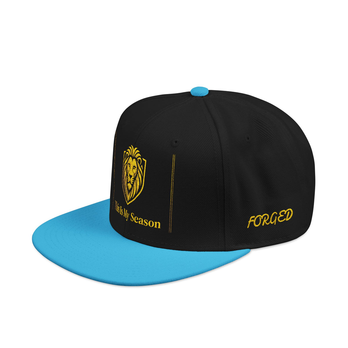Gold Embroidered Crest Snapback Hat – Vintage Shield Logo Cap