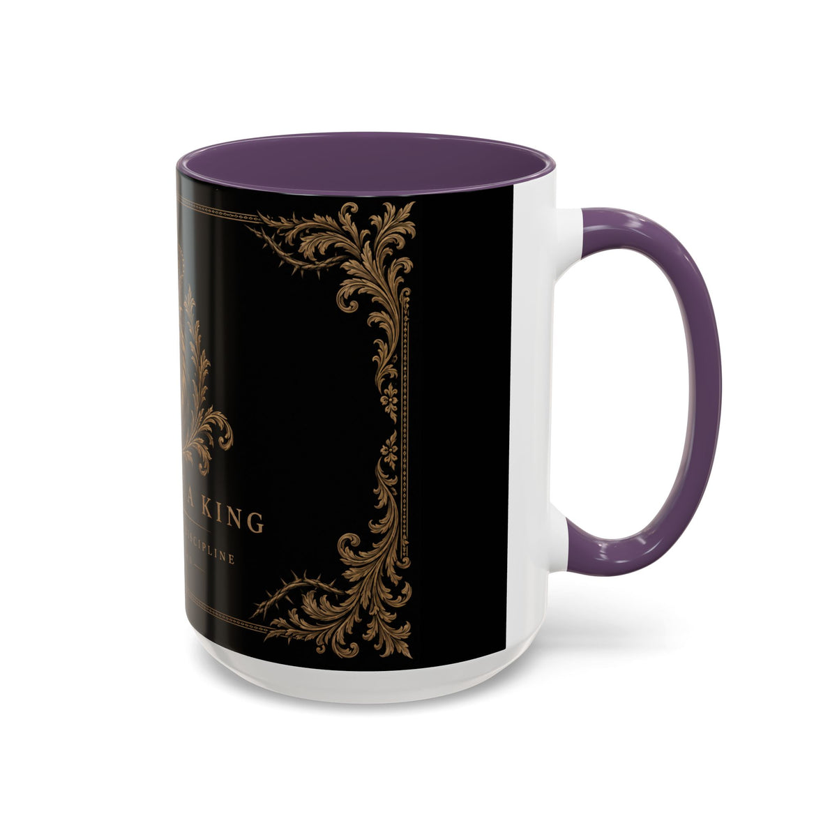 Train Like a King Coffee Mug — Lion Crown Motivational Black Tea Mug (11/15oz)
