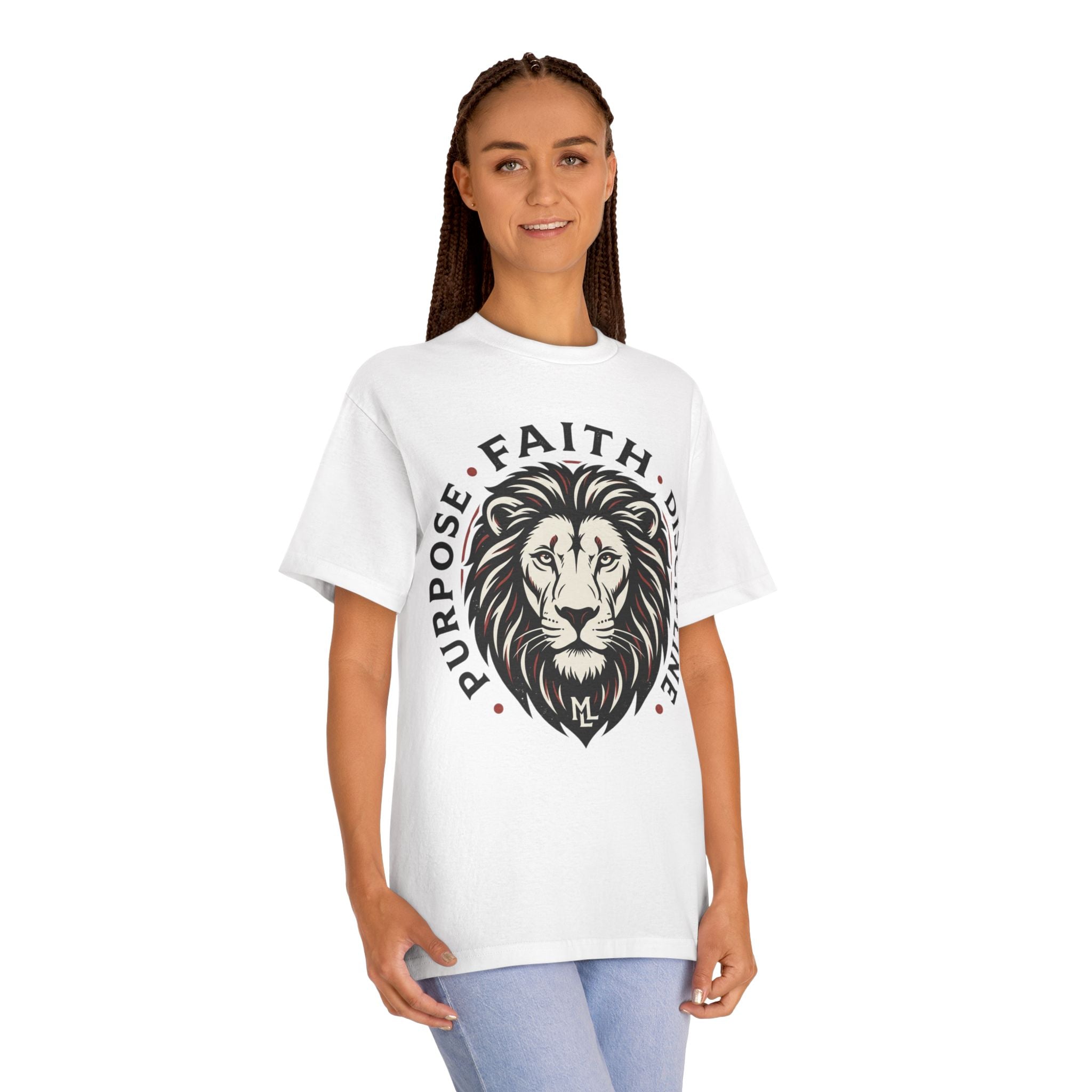 Faith Lion Tee — Purpose • Faith • Discipline Inspirational Graphic T-Shirt