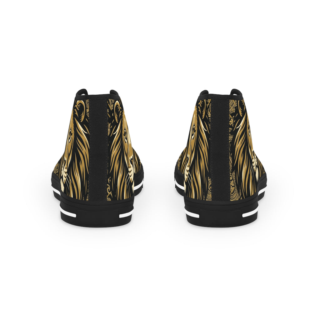 Lion Graphic High-Top Sneakers — "Fear No Evil" Statement Shoes
