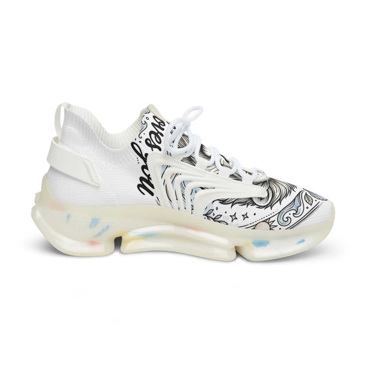 Men's Mesh Sneakers — Nautical Lion Graphic Athletic Shoes