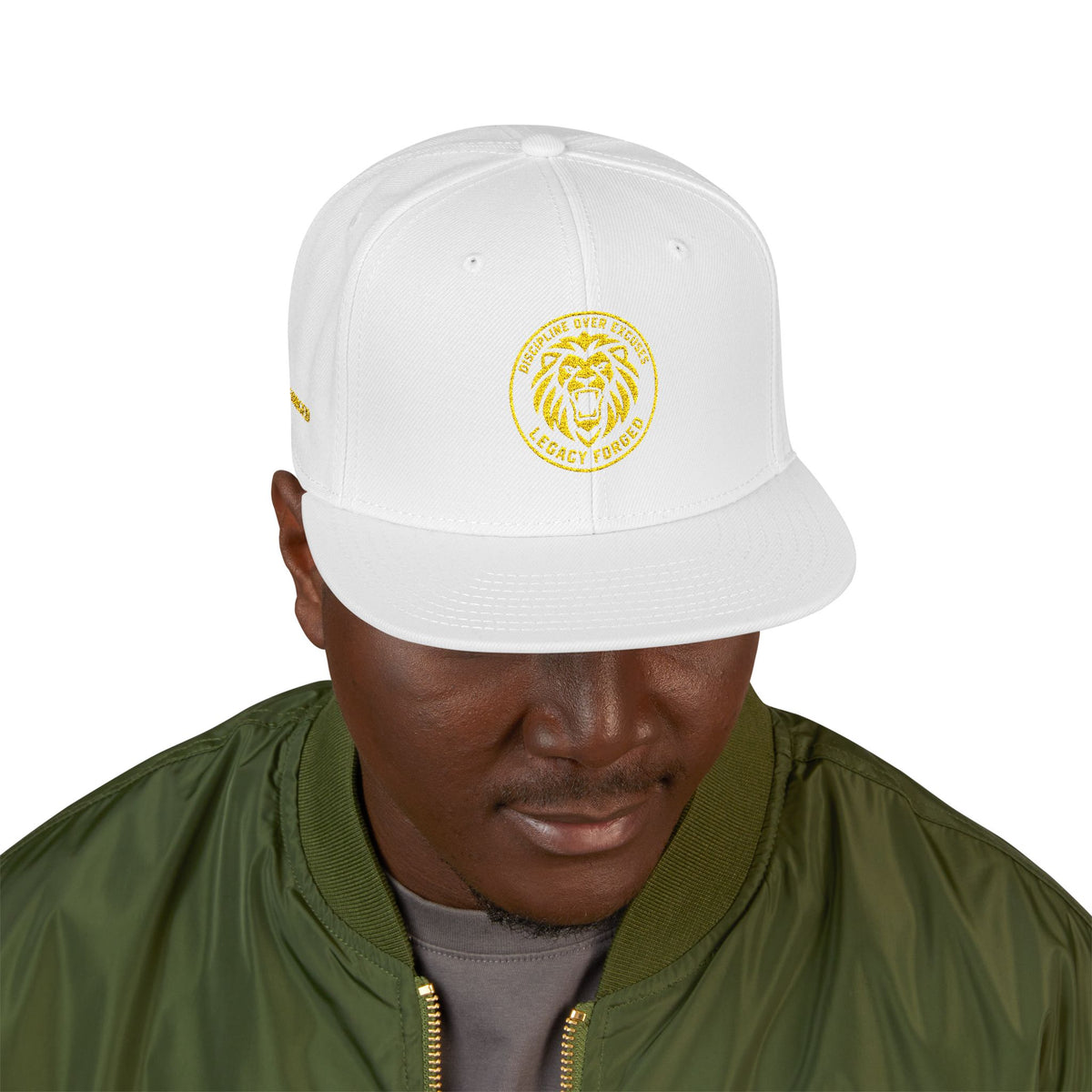 Embroidered Lion Crest Snapback Hat