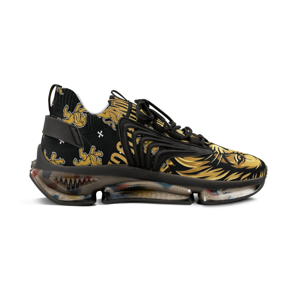 Lion Graphic Mesh Sneakers — Men's Bold Athletic Shoes