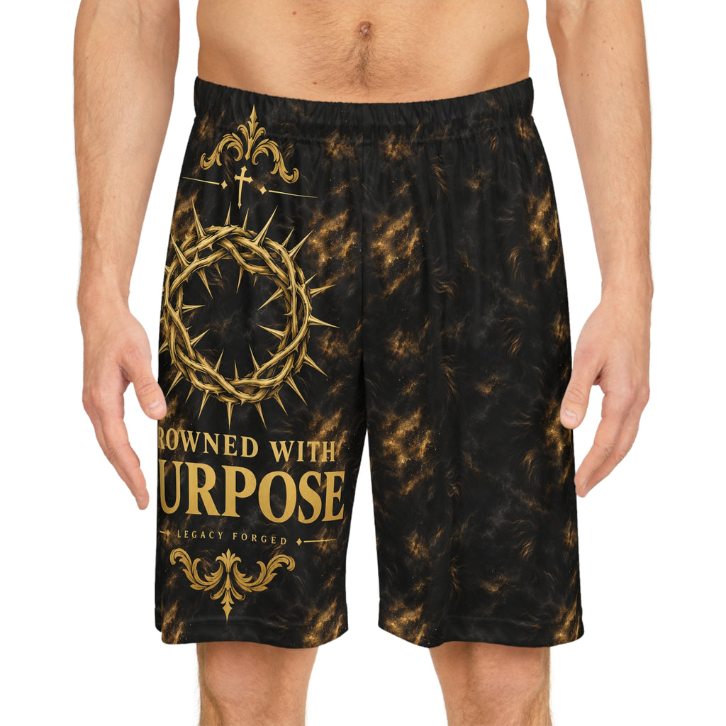 Basketball Shorts — "Crowned With Purpose" Tie-Dye Athletic Shorts LegacyForged™
